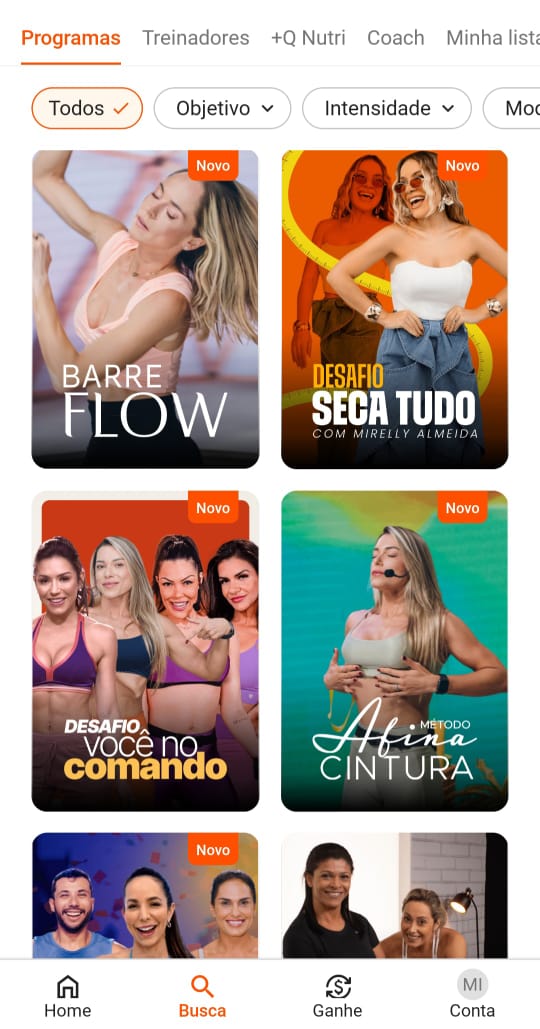 Programas disponíveis